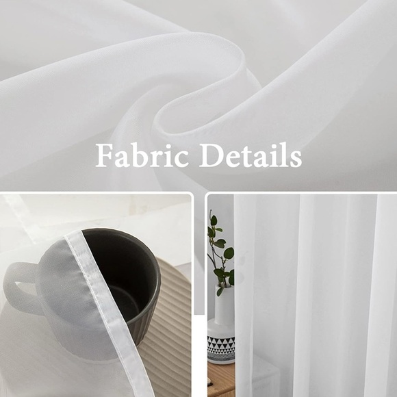 White Sheer curtain panels | 2 pieces | Brand new | open box - Picture 7 of 7